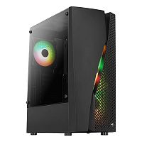 Корпус Aerocool Wave-G-BK-v3 ATX/MicroATX/miniITX, USB2*3.0/1*2.0, HD-Audio+Mic, RGB, Высота CPU кулера до 158мм, VGA до 297мм (без радиатора), Окно из закаленного , 206x450x372мм, 4 х 120 мм RGB-вентилятор, Без Б/П, Чёрный