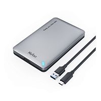 Корпус для жесткого диска 2,5" Netac NT07WH12-30CC, USB3.1, Серебристый, Алюминий