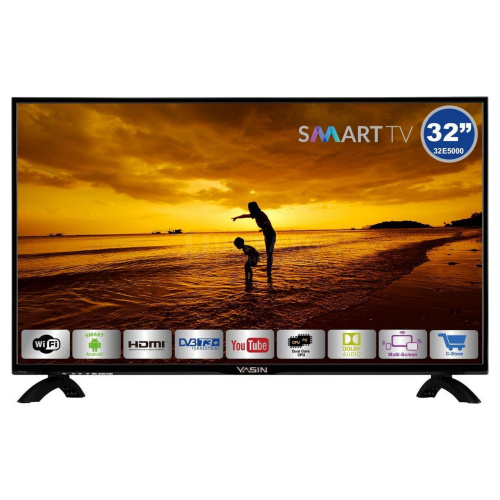 YASIN LED TV 32E9000 32" HD 1366x768,450 cd/m2 Smart 1000000:1 6ms DVB-T2/C/S2 2xHDMI,VGA,USB,WIFI